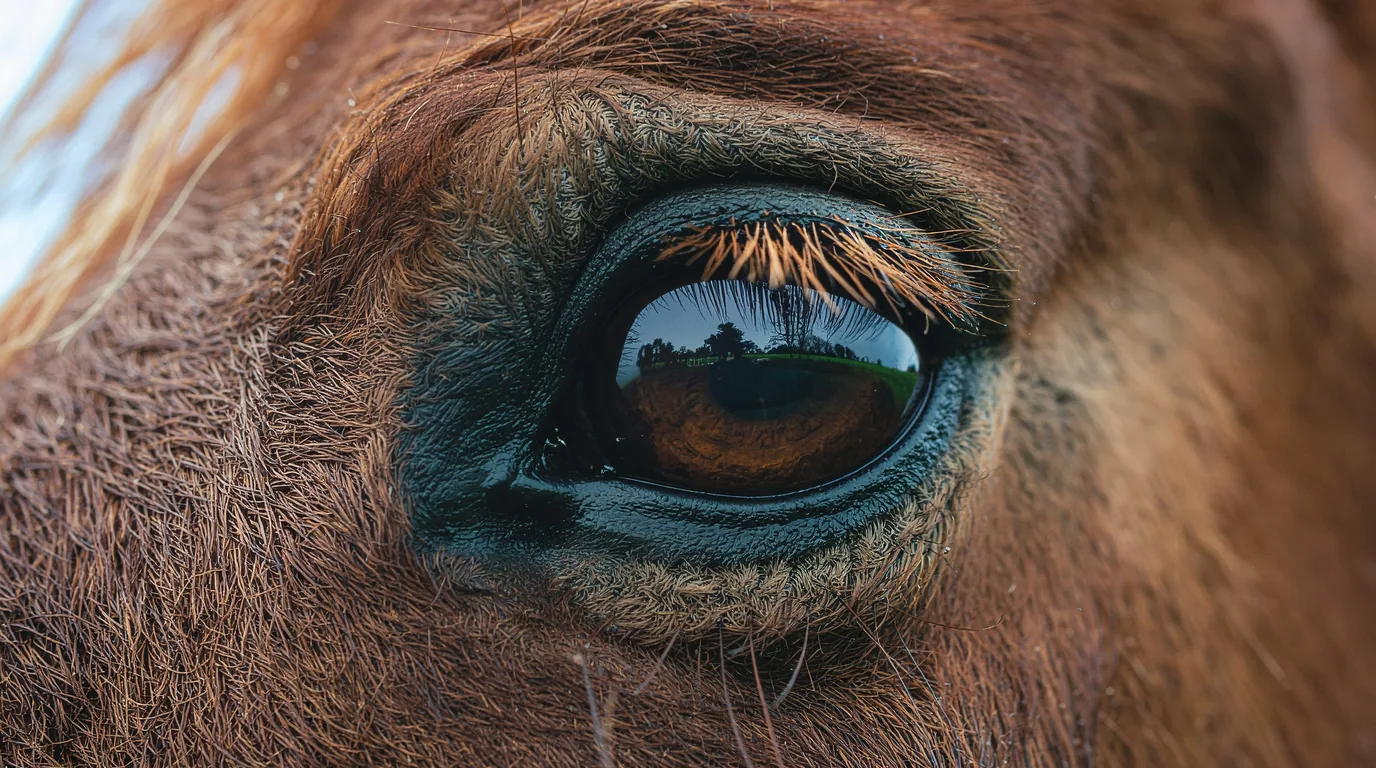 Un regard de cheval au Écurie du Préchaux, Champagnac-la-Prune