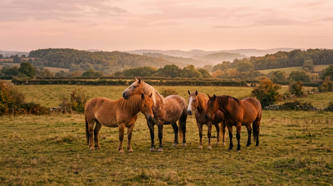 Les chevaux du Écurie du Préchaux en liberté, Corrèze